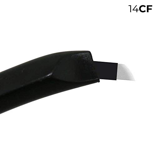 12CF Tek Kullanımlık Microblading Kalem 0.25 mm İğne 5 adet Microblade Kalıcı Makyaj Kolu Aracı 12 Kavisli Daireler