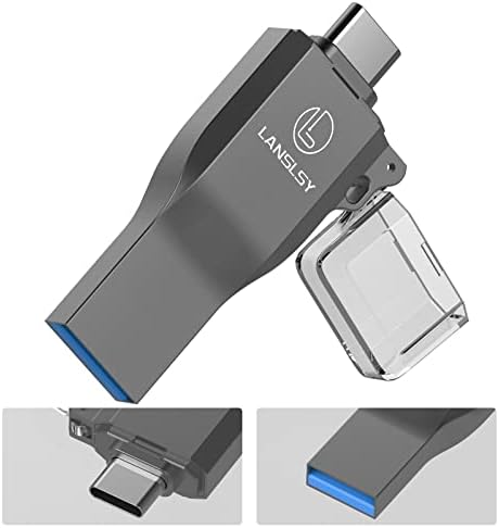 LANSLSY USB C Flash Sürücü 256 GB Memory Stick USB 3.0 Tip C Flash Sürücü 2 in 1 OTG Çift Bağlantı Noktası flash sürücü