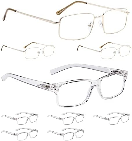 LUR 3 Paket Metal okuma gözlüğü + 6 Paket Klasik okuma gözlüğü(Toplam 9 Çift Okuyucu +3.00)