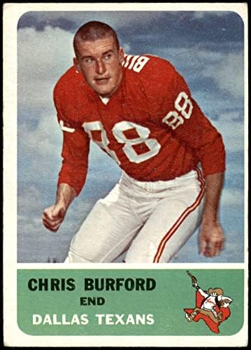 1962 Fleer 27 Chris Burford Dallas Teksaslılar (Şefler) (Futbol Kartı) VG/ESKİ Teksaslılar (Şefler) Stanford