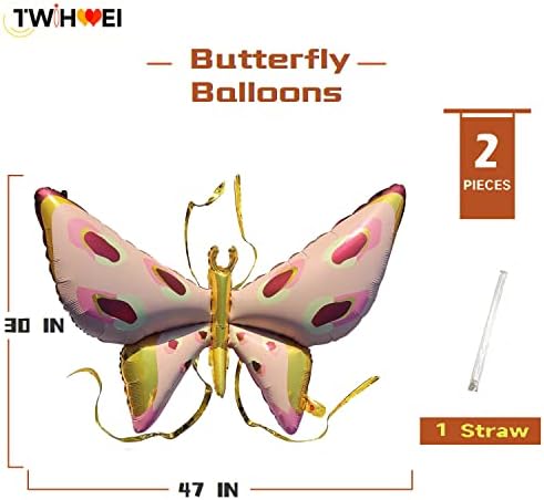 Kelebek Balonlar Büyük 50 İnç Peri Kanatları Balon Kızlar için Doğum Günü Partisi Süslemeleri Çocuklar Kelebek Kanatları