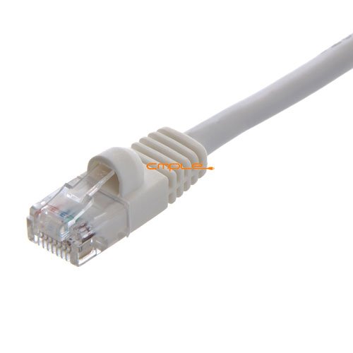 Cat5e Ethernet Kablosu - 1.5 ft Beyaz-Altın Kaplama Kontaklar Erkek-Erkek Yama Kablosu (2'li Paket)