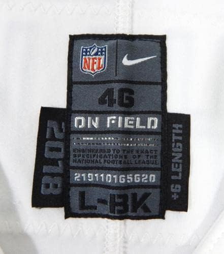 2018 Detroit Aslanları Brian Mihalik 72 Oyun Verilmiş Beyaz Forma 46 DP31477-İmzasız NFL Oyunu Kullanılmış Formalar