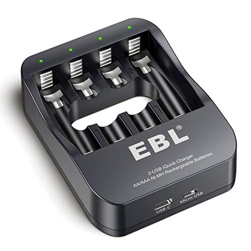 EBL Akıllı AA AAA NiMH Şarj Edilebilir Pil Şarj Cihazı-2A USB Şarj Portu 2 Saat Hızlı Şarj Cihazı