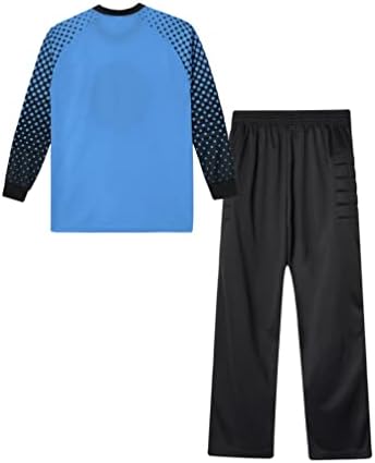 TiaoBug Çocuklar Yastıklı Kaleci Futbol Forması ve pantolon seti Uzun Kollu Kaleci Gömlek Futbol Eğitimi Üniforma