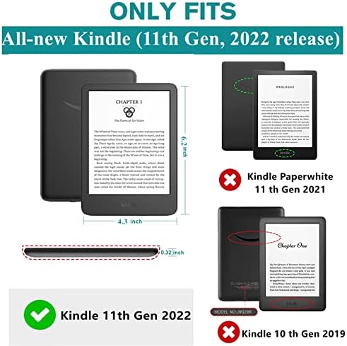 6” Kindle (11. Nesil) 2022 Sürümü, Otomatik Uyandırma/Uyku Fonksiyonlu Kapak, El Kayışı Tasarımı, TPU Yumuşak Kabuk