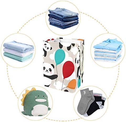 Mutlu Sevimli Panda Gökyüzünde Uçan 300D Oxford PVC Su Geçirmez Giysiler Sepet Büyük çamaşır sepeti Battaniye Giyim