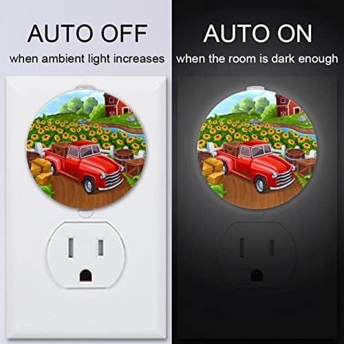 2 Paket Plug-in Gece Lambası LED Gece Lambası Araba Çiftlikte Alacakaranlıktan Şafağa Sensörü Çocuk Odası, Kreş, Mutfak,