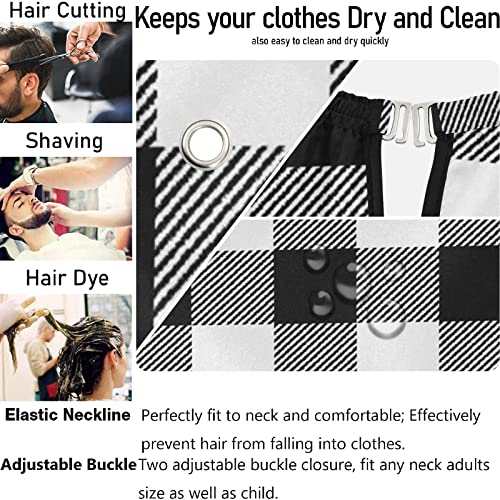 visesunny Berber Pelerin Siyah Beyaz Şerit Polyester Saç Kesme Salon Cape Önlük Anti-Statik Saç Kesimi Suya Dayanıklı