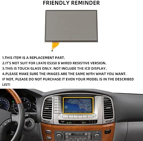 Dasbecan 7.3 inç dokunmatik ekran digitizer Paneli Cam ile Uyumlu 1999-2011 Lexus RX GS LX ES GX Toyota Prius Değiştirir