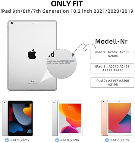 Temizle iPad kılıfı 9th / 8th / 7th Nesil iPad 10.2 Kılıf 2021&2020 & 2019, şeffaf Şeffaf Darbeye Dayanıklı TPU Hafif