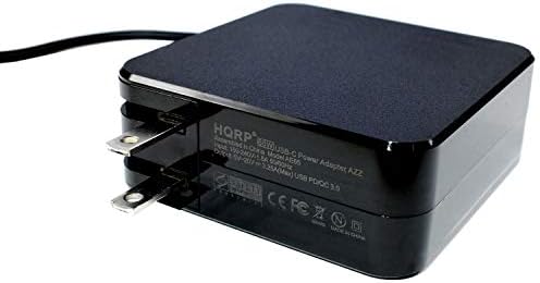HQRP USB-C AC Adaptörü Kompakt Taşınabilir Hızlı Şarj PD / QC 3.0 Tip-C USB Güç Kaynağı Kablosu Siyah Kablo (15 W