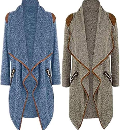 Kadın Ceket, rahat Örme Hırka Gevşek Uzun Kollu Ceket Üstleri Hırka Ceket Dış Giyim Artı Boyutu Jınjıums (Haki, XXL)