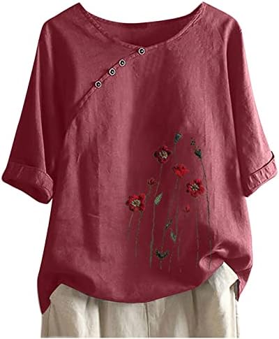 Yaz Kısa Kollu Artı Boyutu T-Shirt Kadınlar için Moda Rahat Hafif T-Shirt Çizgili Vintage Ekip Boyun