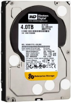 WD RE SAS 4 TB Kurumsal Sabit Disk: 3,5 inç, 7200 RPM, SAS, 32 MB Önbellek-WD4001FYYG