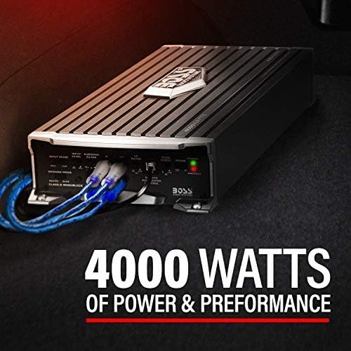BOSS Audio Systems AR4000D D Sınıfı Araba Amplifikatörü - 4000 Watt, 1 Ohm Kararlı, Dijital, Monoblok, Mosfet Güç