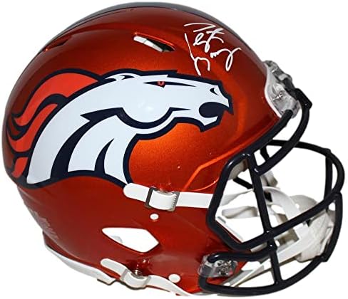 Peyton Manning İmzalı Denver Broncos Otantik Flaş Hızlı Kask FANI 34249 İmzalı NFL Kaskları