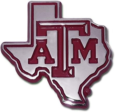 Texas A&M Aggies Teksas Şeklinde Bordo Süslemeli METAL Oto Amblemi
