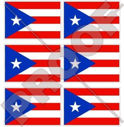 PORTO RİKO Bayrağı Porto Riko 40mm (1,6) Cep Telefonu Vinil Mini Çıkartmalar, çıkartmalar x6