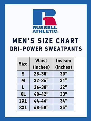 Russell Athletic Dri-Power Polar Eşofman Altı ve Joggers, Nem Emici, Cepli veya Cepsiz, S-4X Bedenler