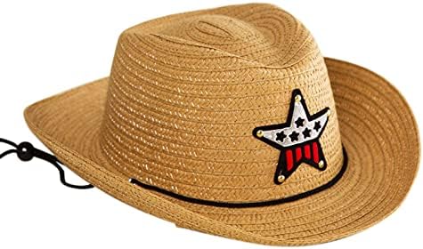 Yaz Güneş Saman 6 Renkler Plaj Kız Erkek Çocuklar Çocuk Batı kovboy şapkası 2 İla 6Y Bebek Hasır Şapka