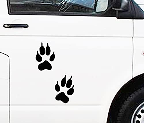 Kurt PENÇE Baskı çıkartma-Kurt Ayak İzlerinin Gerçek Boyutu-Bir Çift Pençe Baskı-Kurt Köpek Tampon Pencere Sticker