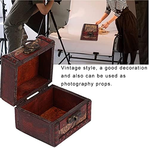 QIAONNAI ZD205 Vintage Kare Takı Saklama Kutusu El Yapımı Ahşap Masa Dekoratif Vitrin Makyaj Organizatör Kutusu Hazine