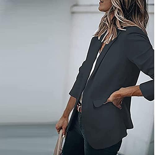 RMXEı kadın Casual Yaka Açık Ön Uzun Kollu Iş Ofis Takım Elbise Ceket Ceket