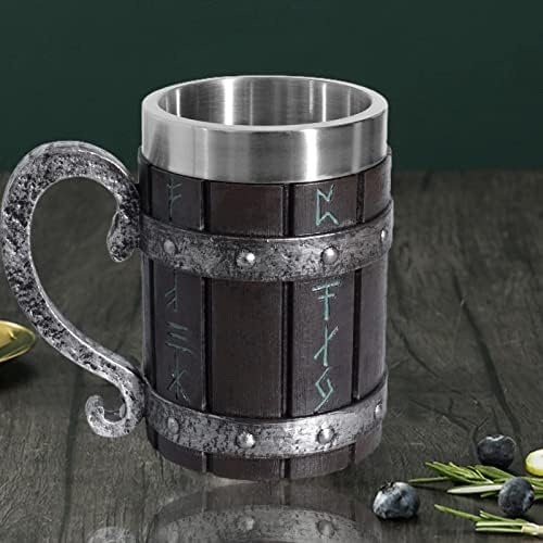 Bira viking hediyeler, bira kupa, viking kupa, Paslanmaz Çelik Viking Kahve Serin Kupa,550 ml Varil kulplu fincan,