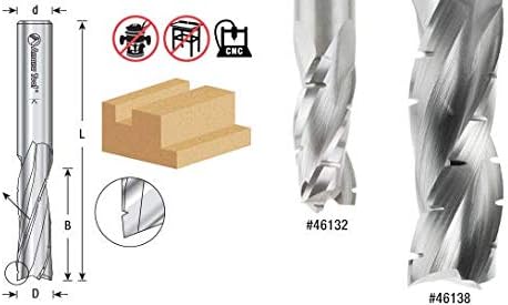 Amana Aracı - 46138 CNC Katı Karbür Spiral Flüt Kaba İşleme/Talaş Kırıcı ile Bitirme 3/4