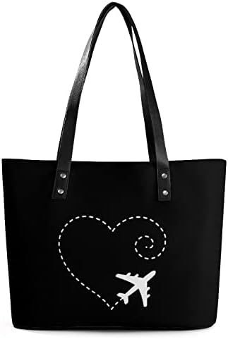 Uçak Kalp kadın Çanta Deri Çanta omuzdan askili çanta moda alışveriş çantası alışveriş çantası Ofis Seyahat için