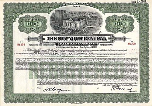 New York Merkez Demiryolu-1.000 Dolarlık Tahvil
