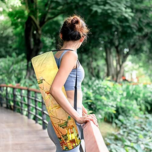 RATGDN Yoga Mat Çantası, Dönme Dolap Egzersiz Yoga matı Taşıyıcı Tam Zip Yoga Mat Taşıma Çantası Ayarlanabilir Kayış