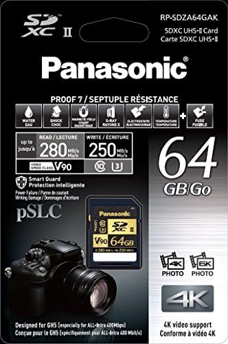 Panasonic SDZA Serisi 64 GB UHS-II Sınıf 10 U3 V90 SDXC Hafıza Kartı