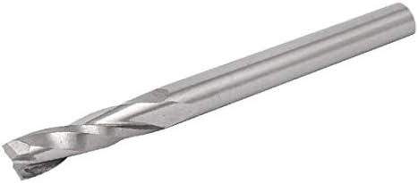 X-DREE 1/8-inç matkap delik 12mm Kesme Uzunluğu Tungsten Çelik Çift Flüt Spiral End Mill(1/8-pulgada 12mm Longitud