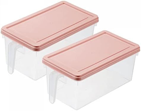 uxcell Plastik Gıda Saklama Kabı 2 ADET, Gıda Depolama Organizatör kapaklı kutular Kiler Kutuları Mutfak Buzdolabı