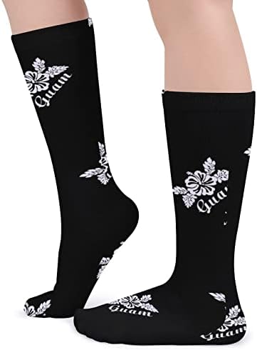 WEEDKEYCAT ebegümeci çiçekleri Guam Kalın Çorap Yenilik Komik Baskı Grafik Rahat Sıcak Orta Tüp Çorap Kış için
