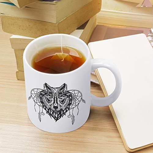 Tribal Kurt Başkanı Baskı Kupa kahve bardağı Seramik çay bardağı Komik Hediye Logo Tasarımı ile Ofis Ev için Kadın