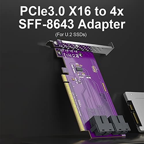 U. 2 SSD, X16, (4) SFF-8643 için PCIe-SFF-8643 Adaptörü. Destek Windows 10//2019, REHL/Cent0S 7/8, VMware ESXi