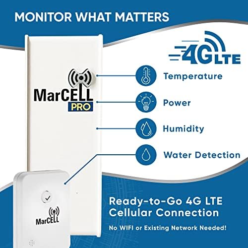 MarCELL PRO-Profesyonel Düzeyde Uzaktan Sıcaklık, Nem ve Güç ve Su veya Sızıntı Monitörü-WiFi Gerekmez-RV, Ağ Odası,