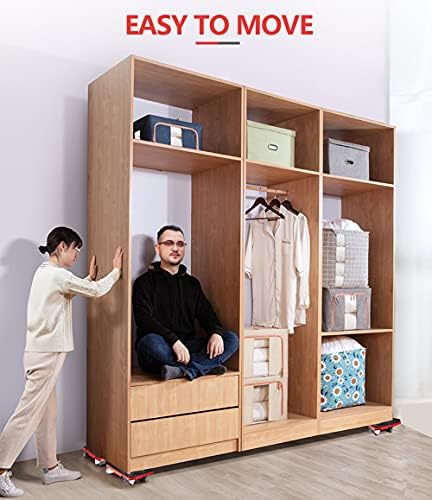 KKPOT Furniture Movers & Lifter-Ağır Hizmet Tipi Mobilya Kaldırıcı ile 4'lü 3 Tekerlekli Çelik Mobilya Dolly Seti,