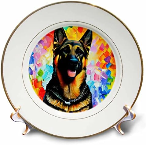 3dRose Klas Alman Çoban Köpeği Portresi. Renkli Dijital Sanat Hediyesi, Çekicilik Plakaları (cp-376120-1)