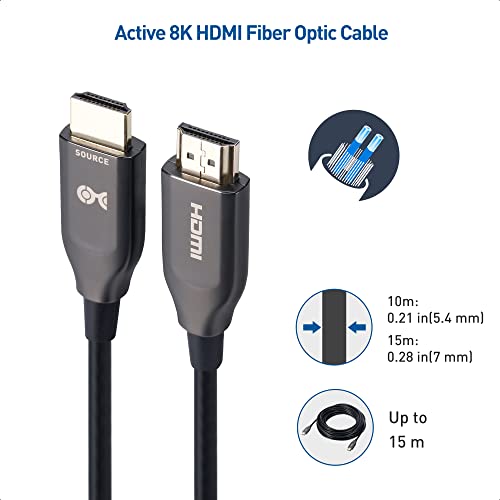Kablo Önemlidir CL2 Anma (Duvar İçi Kurulum) Aktif 8K @60Hz Fiber Optik HDMI Kablosu 32,8 ft / 10m-8K @ 60hz'i destekleme