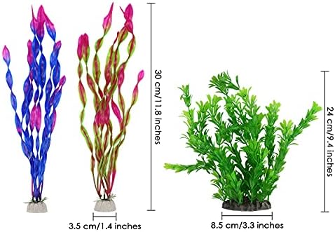 DS. DİSTİNCTİVE TARZI Yapay Sucul Bitki 7 Parça Büyük Canlı Simülasyon Bitkiler Plastik Sahte Bitkiler Akvaryum Süslemeleri
