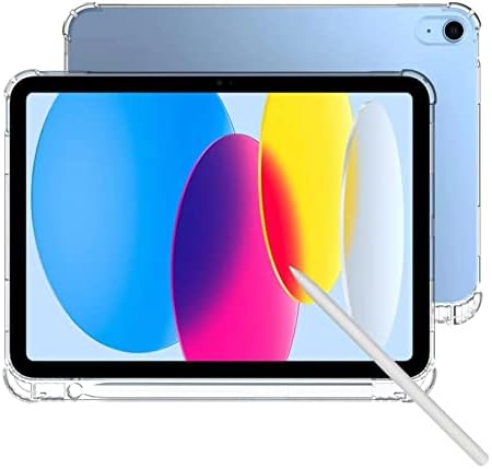 Yeni iPad 10. Nesil 10.9 inç 2022 için Kalem Tutuculu SFFİNE Şeffaf Kılıf, iPad 10.9 10. Nesil 2022 için Kalem Yuvalı
