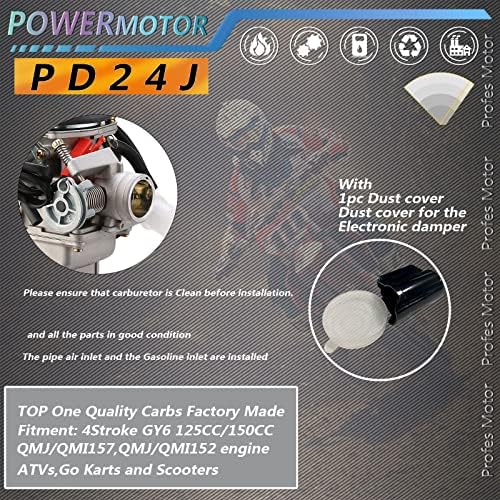 PowerMotor PD24J Karbüratör 4 Zamanlı GY6 125cc 150cc ATV Go kart Scooter Mopedler QMJ / QMI157 QMJ / QMI152 Manifoldu