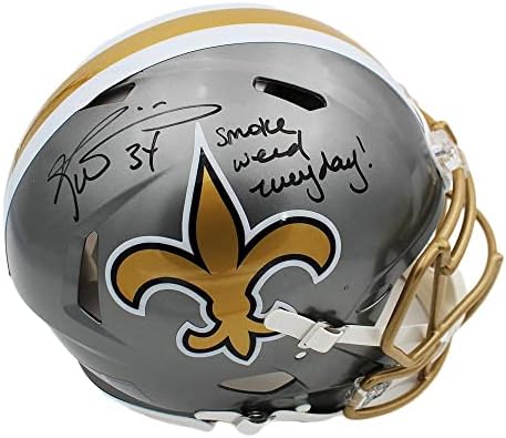 Ricky Williams, New Orleans Saints Speed Authentic Flash NFL Kaskını Her Gün Ot İç!Yazıt İmzalı NFL Kaskları