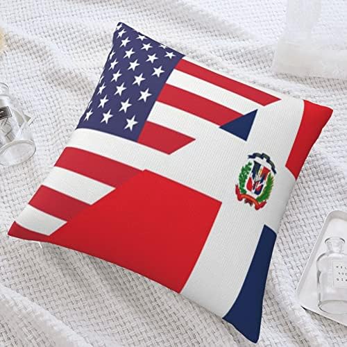KADEUX Amerikan Dominik Bayrağı Yastık Ekler 18x18 İnç Atmak Yastıklar Eklemek kare kırlent Kılıfı