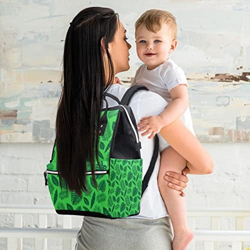 Çeşitli Yeşil Yapraklar Desen bebek bezi çantası Sırt Çantası Bebek Bezi Değiştirme Çantaları Çok Fonksiyonlu Büyük