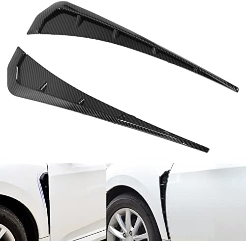 Acouto Araba Yan Çamurluk Havalandırma Hava Kanat Kapak Trim 1 Çift ABS Karbon Fiber Desen 41x 9cm/16.1x3.5in Araba